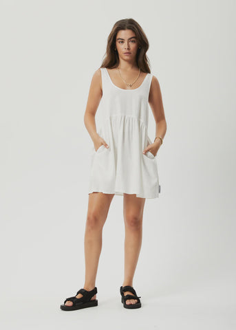 Afends Jesse Hemp Mini Dress White