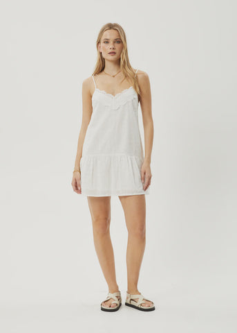 Afends Marlow Recycled Mini Dress White