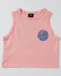 Santa Cruz Girls Other Dot Pop Tank - Pink Coral